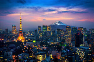 Japan-Mt.Fuji-Tokyotower-sunset