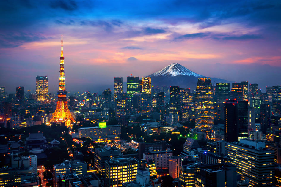 Japan-Mt.Fuji-Tokyotower-sunset