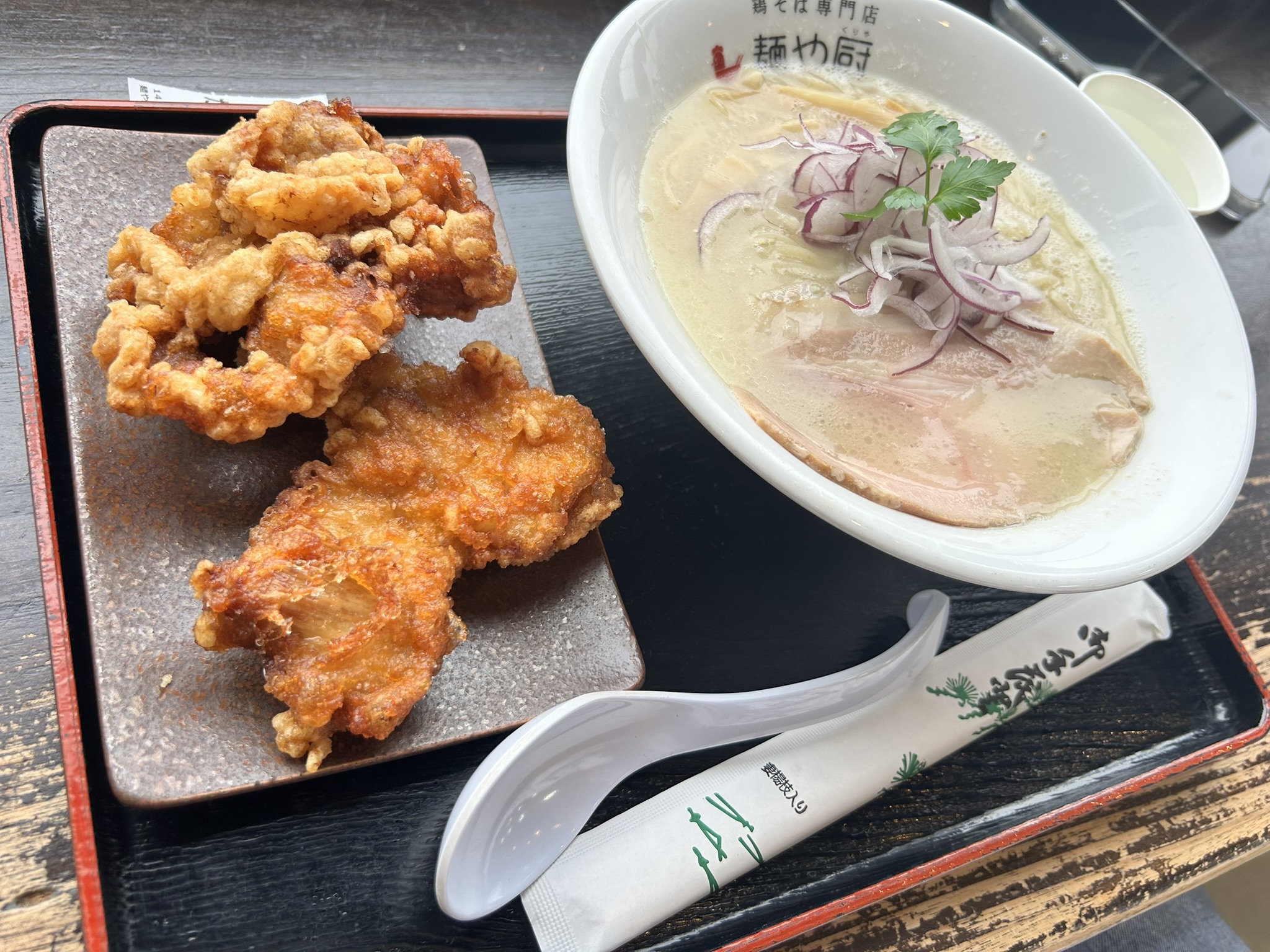 japanese food karaage with ramen 