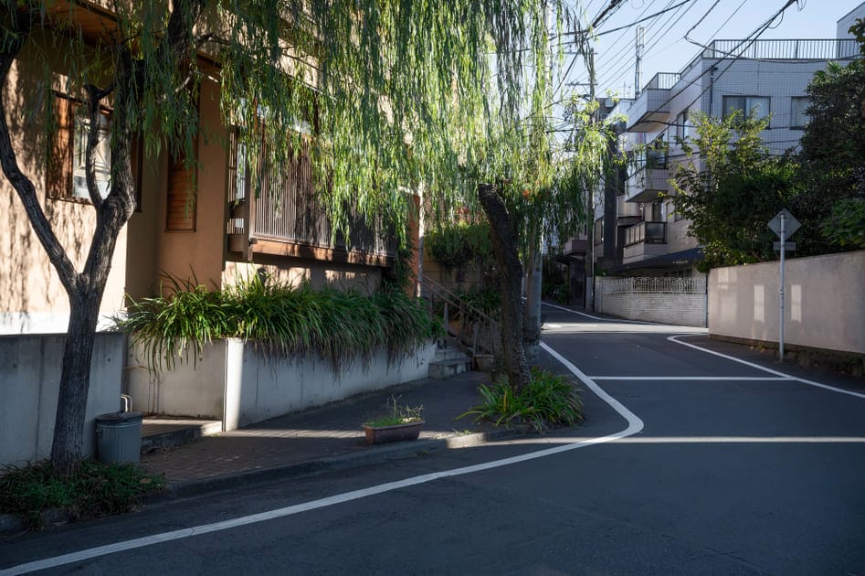 病院までの緩やかな坂道